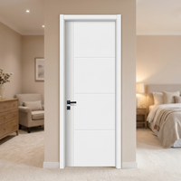 Amérique du Nord moderne 32 In. X 80 In. Porte en MDF apprêté blanc plat, peignable, épaisseur 3 mm, pour appartement