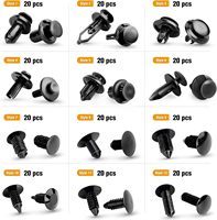 240 pièces Clips de retenue de pare-chocs voiture Rivets en plastique attaches Kit de retenue de poussée Clip de voiture pare-chocs Clips en plastique assortis boîte en plastique