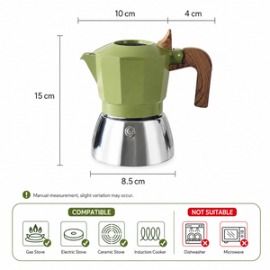Cafetera Moka Portátil Kingze OEM Mini de 100 ml con Doble Válvula, Cafetera Espresso para Hogar, Oficina y Camping, Compatible con Inducción - Product Image 5