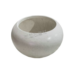 Nouveau pot de fleurs en terrazzo Magic Stone, taille personnalisée, jardinière sphérique extérieure en UHPC, modulaire, sur pied - Product Image 5