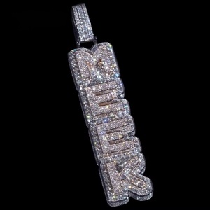 Colgante de moissanita de Hip Hop de lujo con hielo, cadena de diamantes de Plata de Ley 925, joyería para hombres y mujeres, regalo elegante - Product Image 2
