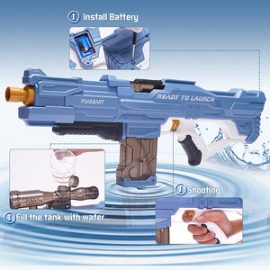 Pistolet à eau géant électrique automatique 850CC à vente chaude, portée jusqu'à 30 pieds, pistolet à eau pour adultes et enfants - Product Image 6