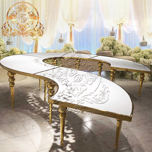 Wedding Event Hotel Used Stainless Steel <strong>Semi</strong> <strong>Circle</strong> S Shape Serpentine Dining <strong>Table</strong> - Product Image 3