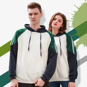 Loose-Fitting Drop-Shoulder 350gsm Plain 100%Cotton Hoodies Street In Bulk In stock Patchwork Hoodies