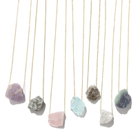 2022 nouveau naturel irrégulier pierre brute pierre de naissance collier délicat pierres précieuses roche Quartz cristal collier femmes