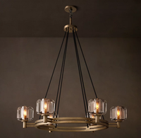 Lustre moderne en cuivre, design américain élégant, cristal vintage, art déco, pour chambre à coucher, salon, salle à manger, villa