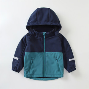 Veste softshell à capuche <span class=keywords><strong>avec</strong></span> fermeture éclair, imperméable, doublure en polaire polyester, bleu lac clair/bleu <span class=keywords><strong>montagne</strong></span>, taille 86-140 - Product Image 6