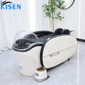 KISEN Équipement de Barbier de Luxe de Haute Qualité, Fauteuil de Lavage Électrique Réglable, Lit de Massage de Salon, Couleur Personnalisable, PU, Gym - Product Image 5