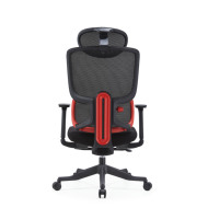 Chaise de bureau ergonomique de luxe moderne à dossier haut avec soutien lombaire et appui-tête réglables