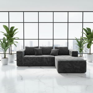 Canapé d'angle moderne de luxe en velours marron, une place, avec housse amovible rafraîchissante, idéal pour la maison, l'hôtel ou le salon, en tissu éponge. - Product Image 3