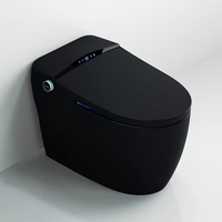 Vente chaude Articles sanitaires automatiques Bol en céramique Noir Salle de bain WC Intelligent Bidet intelligent Toilette