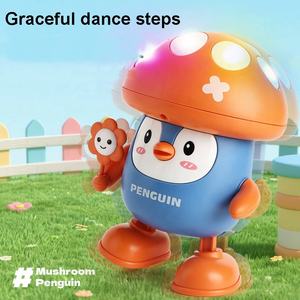 Juguete eléctrico para caminar bailando, pingüino hongo, <span class=keywords><strong>Columpio</strong></span> de dibujos animados, grabación de pingüino parlante para bebé, tiempo de barriga con luces y música - Product Image 4