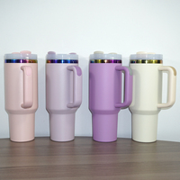 Gobelet isotherme personnalisé en acier inoxydable à double paroi de 40 oz, plaqué arc-en-ciel holographique, isolation thermique de 12 à 24 heures, pour aliments
