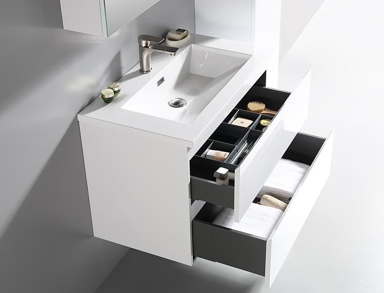 Glossy white bathroom wall cabinet european style quality white bathroom vanity