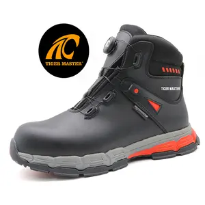 Twist lock system oil acid resistance anti-slip rubber outsole puncture-proof composite toe work shoes safety waterproof