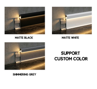 Plinthe LED à clipser en aluminium, éclairage vers le bas, pour mur, sol et plinthe, design moderne pour maison et hôtel