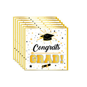 وصل حديثًا ، طقم حفلات التخرج ، لافتة ، مفرش مائدة ، أواني طعام يمكن التخلص منها ، أطباق ورقية ، مناديل ، لوازم حفلات - Product Image 4