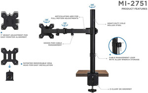 MONITOR ARM Mount | ขาตั้ง | เหมาะกับ 19 21 24 27 29 30 <span class=keywords><strong>32</strong></span> <span class=keywords><strong>นิ้ว</strong></span> VESA 75 100 <span class=keywords><strong>คอม</strong></span>พิวเตอร์หน้าจอ - Product Image 4