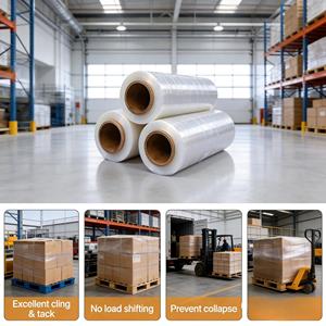 Film étirable souple pour emballage OEM ODM de 18 pouces, 1500 pieds, 7 couches, 80 gauge, pour usage en supermarché - Product Image 1
