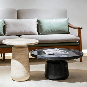 Wholesale <strong>Black</strong> Marble Coffee <strong>Table</strong> <strong>Round</strong> <strong>Side</strong> <strong>Table</strong> for Living Room Nordic Style Coffee <strong>Table</strong> Modern Commercial Custom Made - Product Image 4