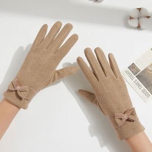 Gants I-0060 pour femmes, automne et hiver, en peluche, chauds et adorables, mitaines résistantes au froid, compatibles avec les écrans tactiles, pour la conduite - Product Image 5