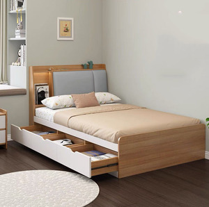 Letti dormitorio scuola semplice di alta qualità piccola camera singola set set letti letto di stoccaggio - Product Image 1