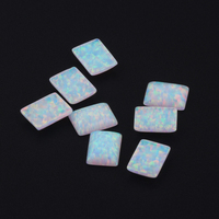 Prêt à expédier 10 pc/lot OP17 Lab créé blanc feu Rectangle forme dos plat pierre d'opale en vrac
