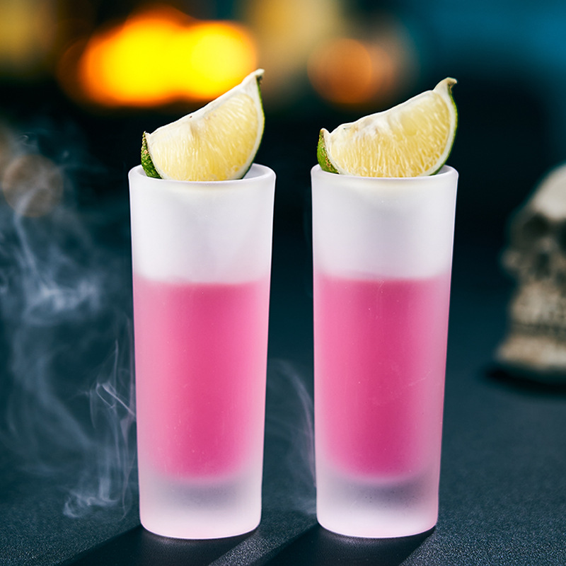 Wholesale Frosted Colored Custom shot glasses 60ML 2oz shot glass