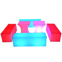 Chaise contemporaine cube illuminée par LED, banquette droite, lumière pour l'extérieur, hôtels-Matériau PE, tabourets de bar pour discothèque