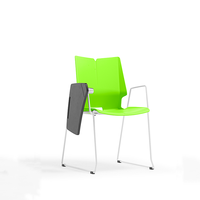 Tablette d'écriture pliable de haute qualité pour bureau, chaise de formation en plastique sans roulettes pour conférence