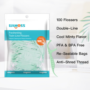 Nhà Máy Bán Buôn Bạc Hà Hương Vị Tươi Nha Khoa Flosser Chọn 2X Làm Sạch Điện Tăm 100 Pcs Tăm Chọn - Product Image 5