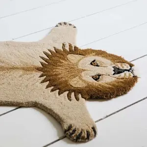 Custom Logo Hand Made Hand Tufted Lion King Area Rug Handmade Area Tuft Morden Living Room Kids Room Rug 3d Rugs Carpets