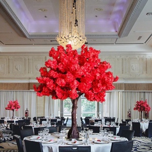 Decoración de árboles de flor de cerezo artificiales rojos de nuevo diseño de 4 pies y 5 pies, centro de mesa, árbol para boda, evento, fiesta - Product Image 1