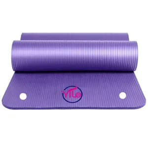 Di alta qualità NBR logo personalizzato extra eco di seta spessa stampa yoga opaco con fori
