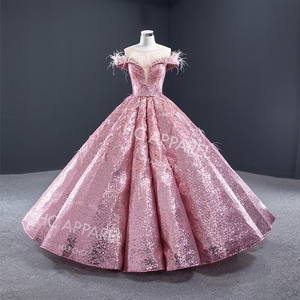 2022 elegante Europeo Americano sueño princesa vestido de novia estilo modesto nueva novia hecho a mano diamante diseño musulmán mujeres tela - Product Image 1