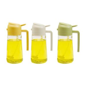 Bouteille pulvérisatrice 2-en-1 en verre pour huile d'olive et vinaigre, 470 ml, prix de gros, distributeur pour friteuse à air et cuisson - Product Image 3
