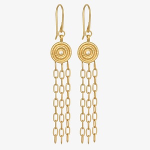 Boucles d'oreilles pendantes minimalistes en argent sterling 925, plaqué or 14 carats, nouveau style, tendance 2026, hypoallergéniques, pour femme - Product Image 1
