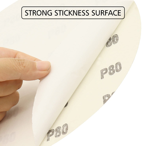 9英寸红色氧化铝砂盘，带PSA/钩环粘性背衬砂纸，用于抛光木地板和金属 - Product Image 4