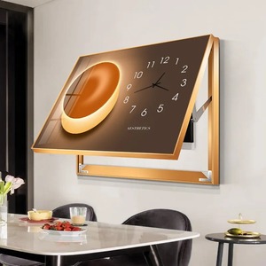 Modern Minimalista Medidor Elétrico Caixa Criativa Cristal Porcelana Pintura <span class=keywords><strong>Art</strong></span> Clock Home Decorative Wall Switch Pendurado Imagem