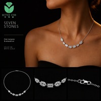 Collier en diamant ovale cultivé en laboratoire Better Star pour femmes, certifié IGI, or blanc 14 carats, cadeau d'anniversaire de luxe