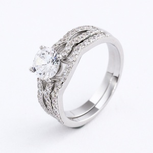 Meilleures bagues fines tendance en argent sterling plaqué rhodium avec zircon à huit nœuds, vente en gros directe d'usine, parfaites pour les fiançailles et les mariages - Product Image 2