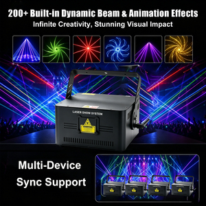Luz Láser RGB de 3W, Animación a Todo Color, Luces Láser DMX, Proyector para Discotecas, Clubes Nocturnos, Escenarios, Activación por Sonido, Fiestas - Product Image 4