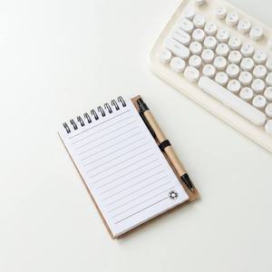 Carnet de notes à spirale supérieure de 80 feuilles avec stylo, <span class=keywords><strong>bloc</strong></span>-notes de poche en kraft 80 g/m² pour cadeaux promotionnels - Product Image 3