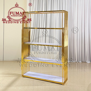 ชั้นวางไวน์สแตนเลสสีทองสำหรับงานแต่งงาน - Product Image 5