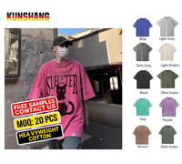 T-shirt Homme en Coton Pur Épais, Motif Dessin Animé Personnalisé, Effet Délavé Vintage, Manches Couleur Personnalisée, Coupe Ample, Style Hip-Hop, Streetwear