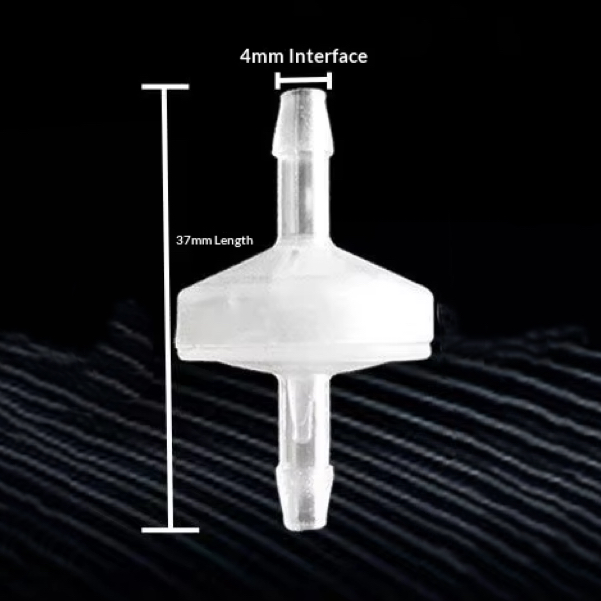 4mm barbed check valve white