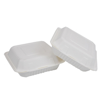 100% fibres de bagasse de canne à sucre maison compostable à clapet pour emporter contenants alimentaires 1 compartiment à emporter