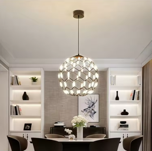 Moderne Noir cage Pendentif Lumières restaurant cuisine loft nordique led feux d'artifice boule lustre - Product Image 4