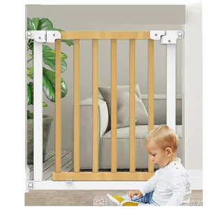 Child Safety Gate US Standard Pressure Mount Easy Fit Wooden Stair Gate