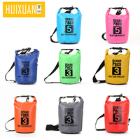 Sac à dos étanche portable en PVC 2L/3L/5L pour camping, randonnée, kayak, plage, sport, rangement d'équipement